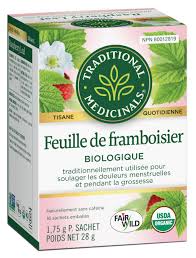 Tisane bio aux feuilles de framboise,  soulage les douleurs menstruelles -16 sachets de thé