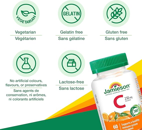 Complement Alimentaire Jamieson Vitamin C Gummies:  Délicieux soutien au système immunitaire