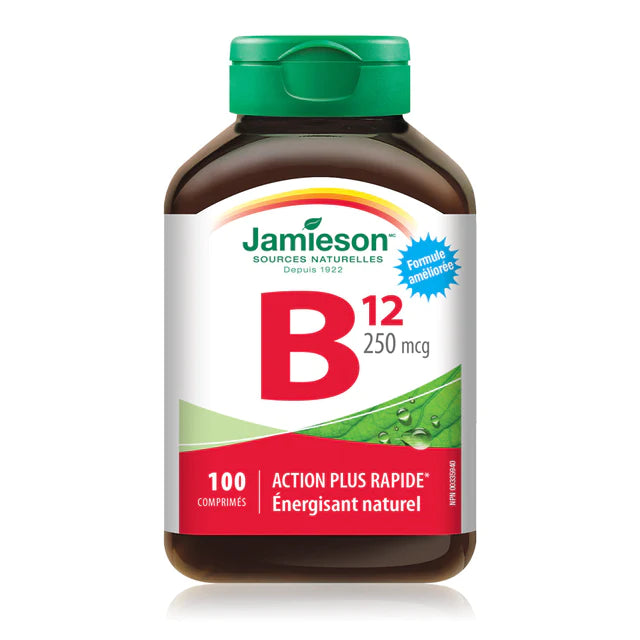 Jamieson Vitamine B12 250mcg, 35 comprimés -  Energisant naturel