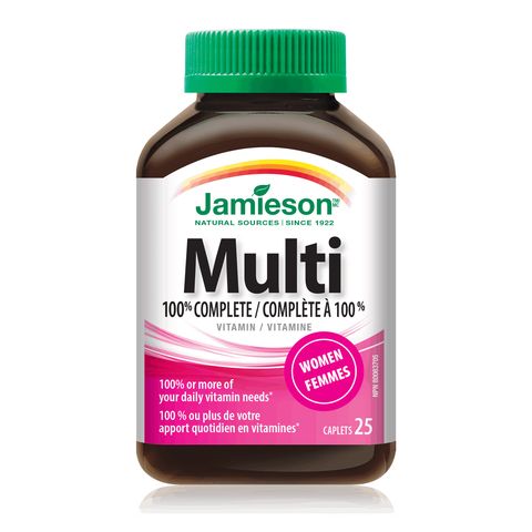 Complement Alimentaire Jamieson Multivitaminé à 100% complète pour femmes, 25 comprimés