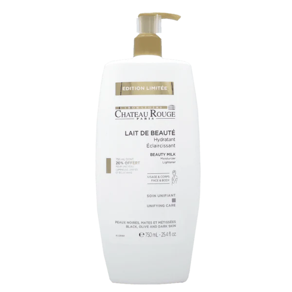 CHATEAU ROUGE Lait de Beauté Visage et Corps Hydratant, Éclaircissant et Éclaircissant 750 ML