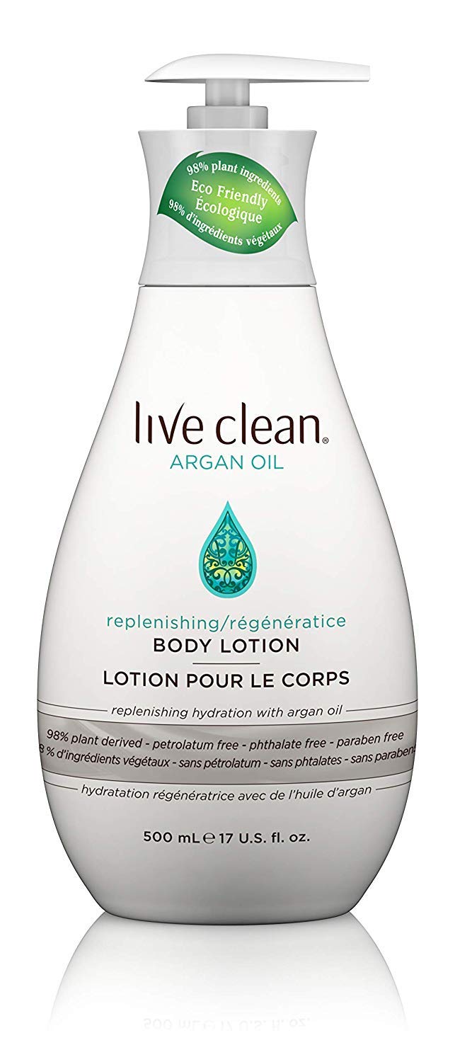 Live clean Argan oil- Lotion pour corps régénératrice, hydratation régénératrice avec de l'huile d'argan