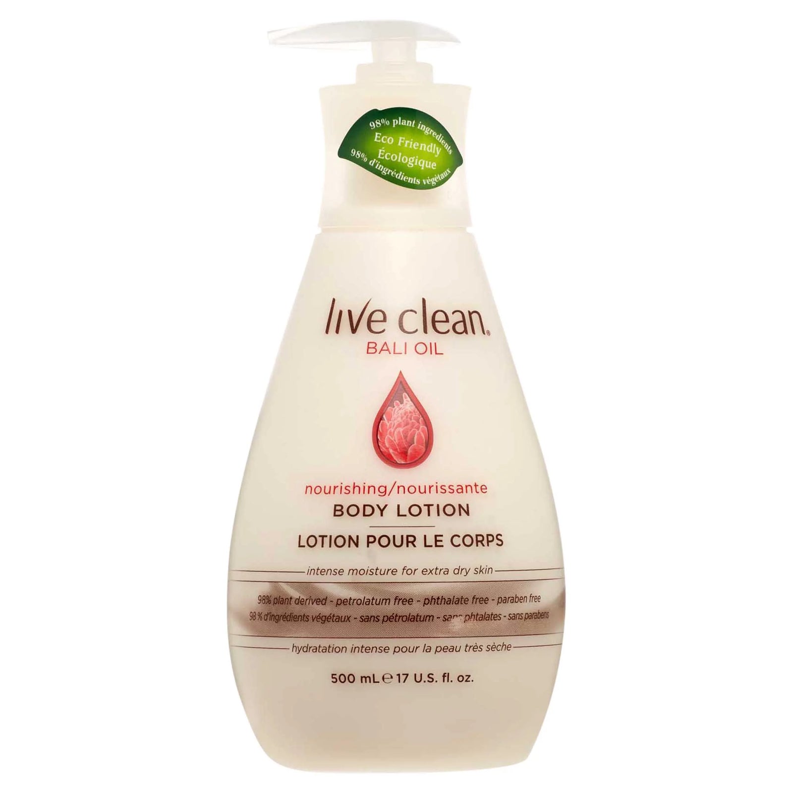 Live clean Bali oil- Lotion pour corps nourrissante 500ml