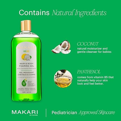 MAKARI GEL MOUSSANT BEBE / Nettoie. Nourrit. Adoucit et hydrate.