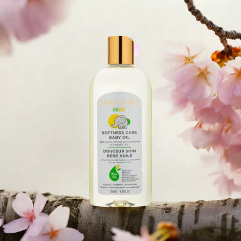 Makari Huile Soin Douceur Bébé, à l'huile d'amande douce, la camomille et Vitamine C & E