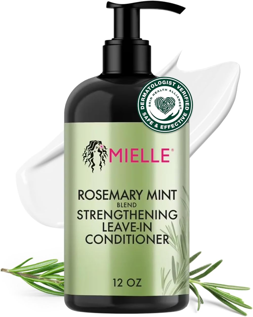 Mielle, Après-shampoing fortifiant, mélange de romarin et de menthe, 12 fl oz