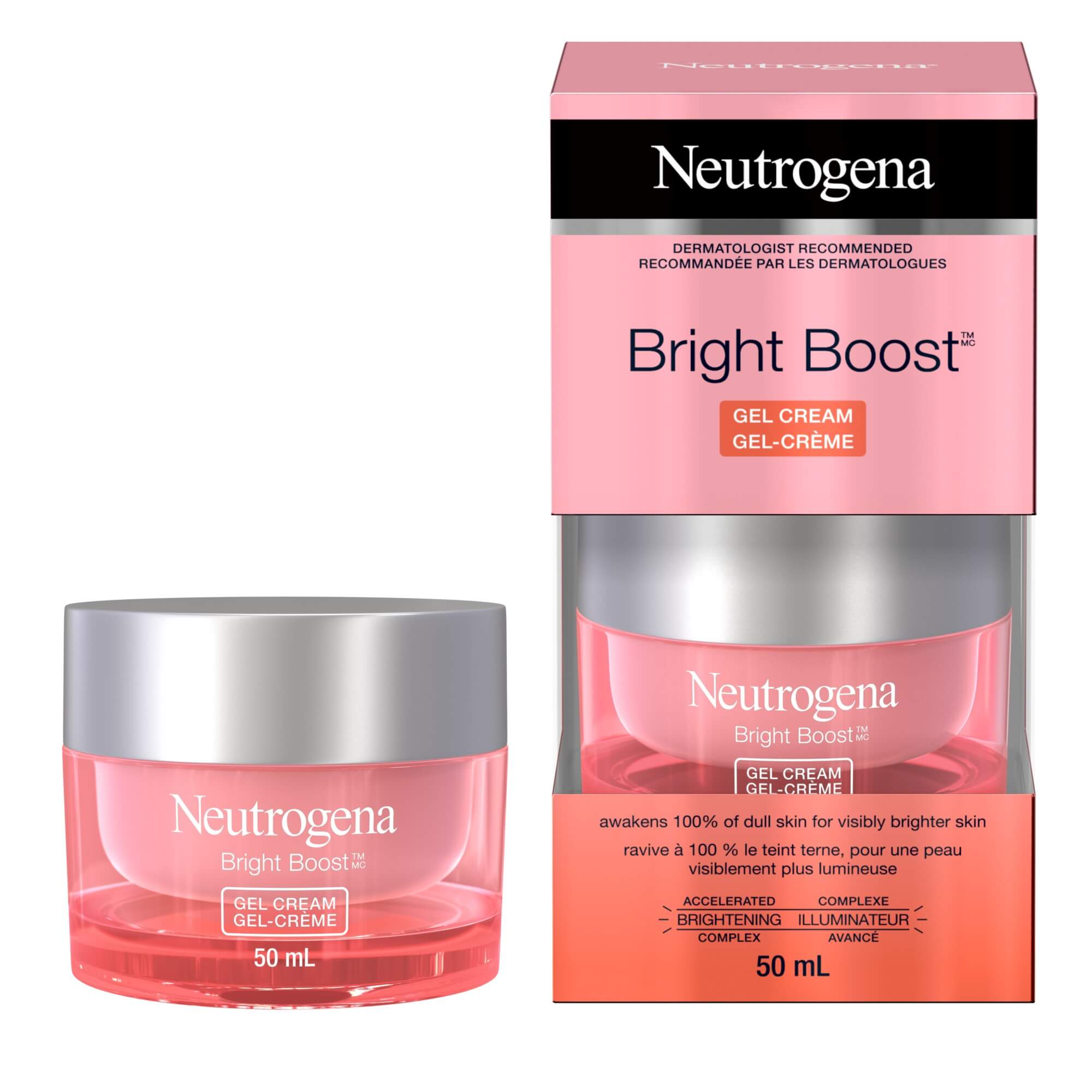 Neutrogena Gel-crème Bright Boost, Visage  unifié et instantanément plus éclatant - 50 ml