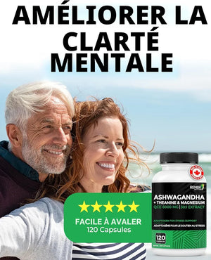 Complément Alimentaire Ashwagandha 6000 mg + Théanine, Magnésium