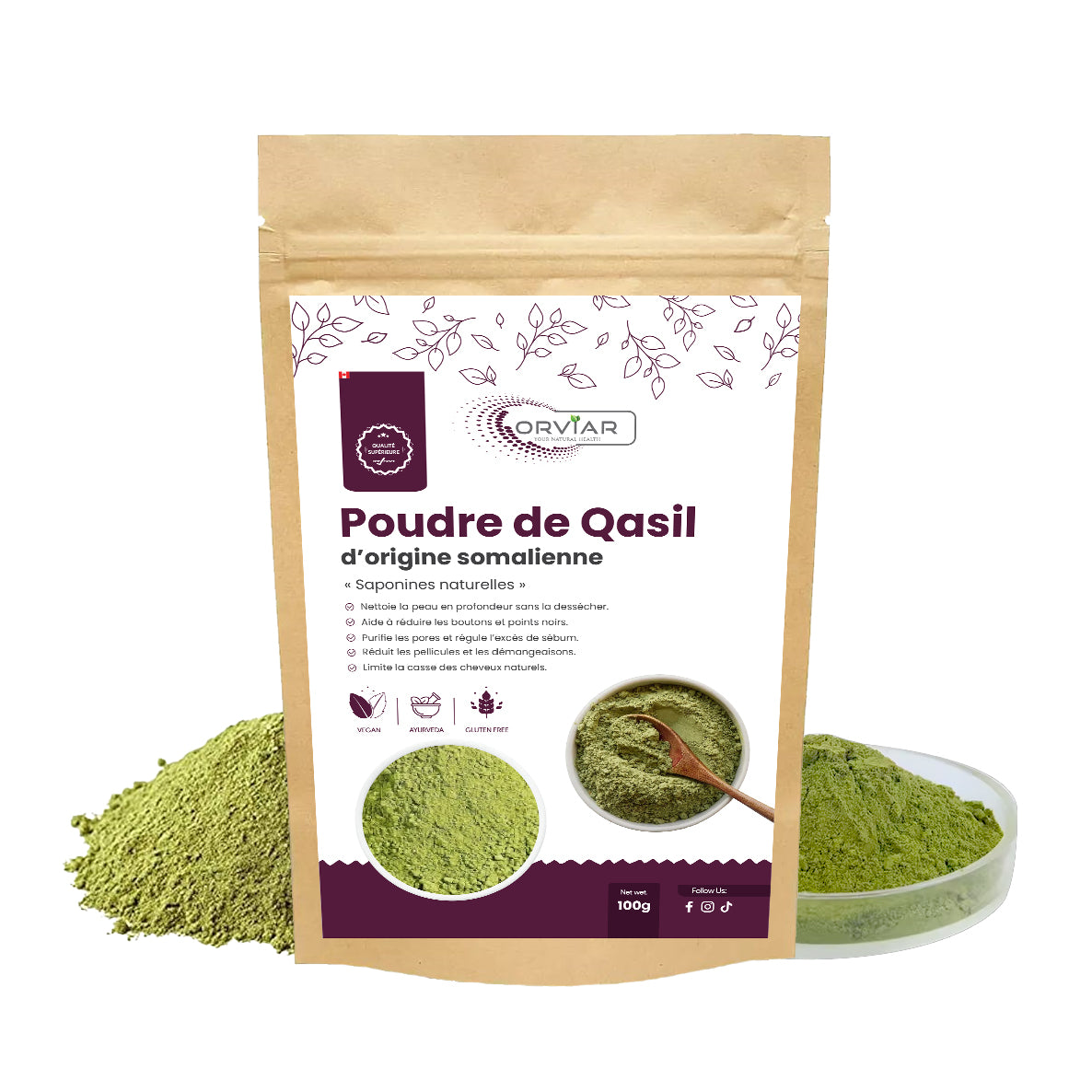 Poudre de Qasil (Sidr / Jujubier) – Nettoyant naturel visage & cheveux | Cameroun 100gr