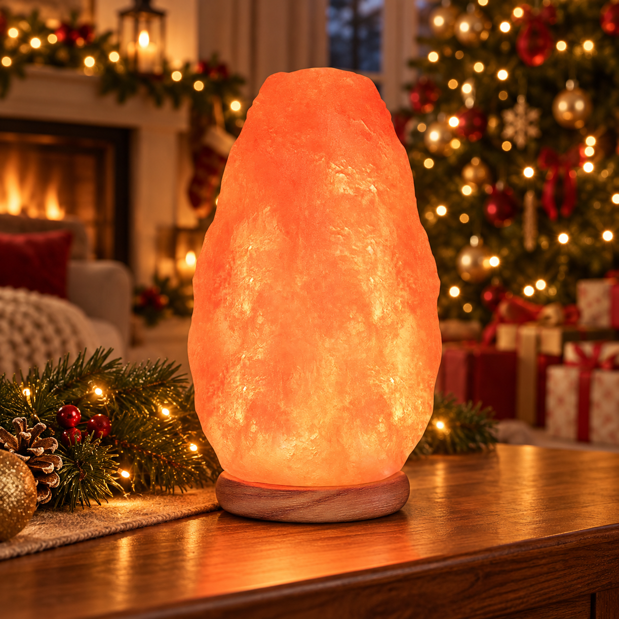 Lampe Rose  de sel d’Himalaya -  Natural