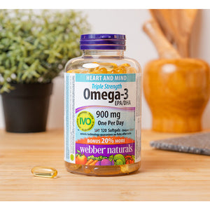 Complément alimentaire Oméga-3 triple concentration webber naturals, 120 gélules