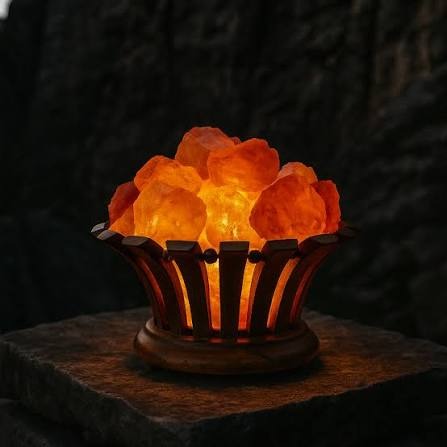 Lampe de sel d’Himalaya -  BOL EN BOIS