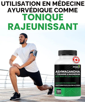 Complément Alimentaire Ashwagandha 6000 mg + Théanine, Magnésium