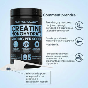 Complement Alimentaire Monohydrate de créatine | Croissance musculaire et force | 425 g