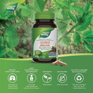 Complément alimentaire Racine de réglisse - Soutient le soulagement de l'inflammation des voies gastro-intestinales
