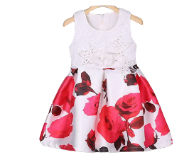 Robe tendance fille ShanShar motif Rose