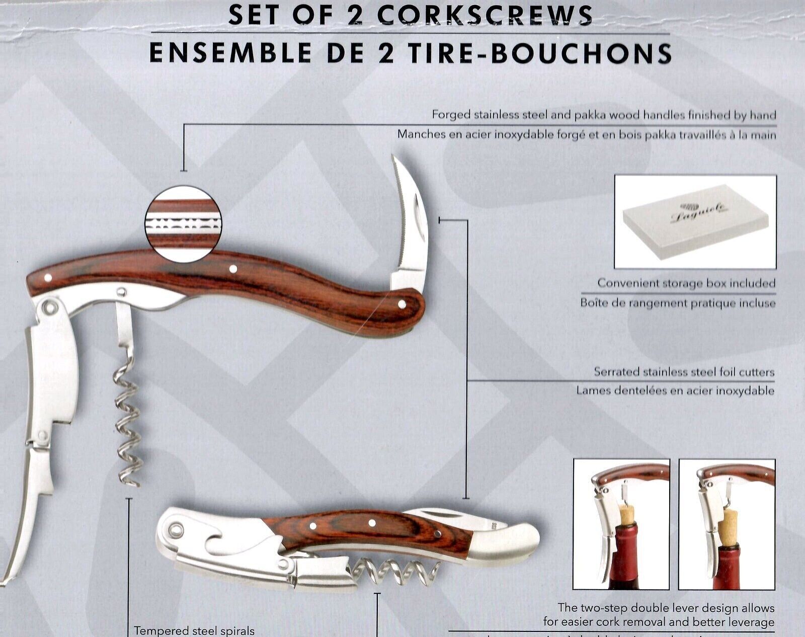 Cuisine Ensemble de 2 tire-bouchons Laguiole