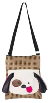 ShanShar Petit sac à main/sacoche pour enfant motif pointillé marron/noir