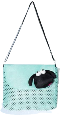 ShanShar Petit sac à main/sacoche pour enfant motif pointillé turquois/noir