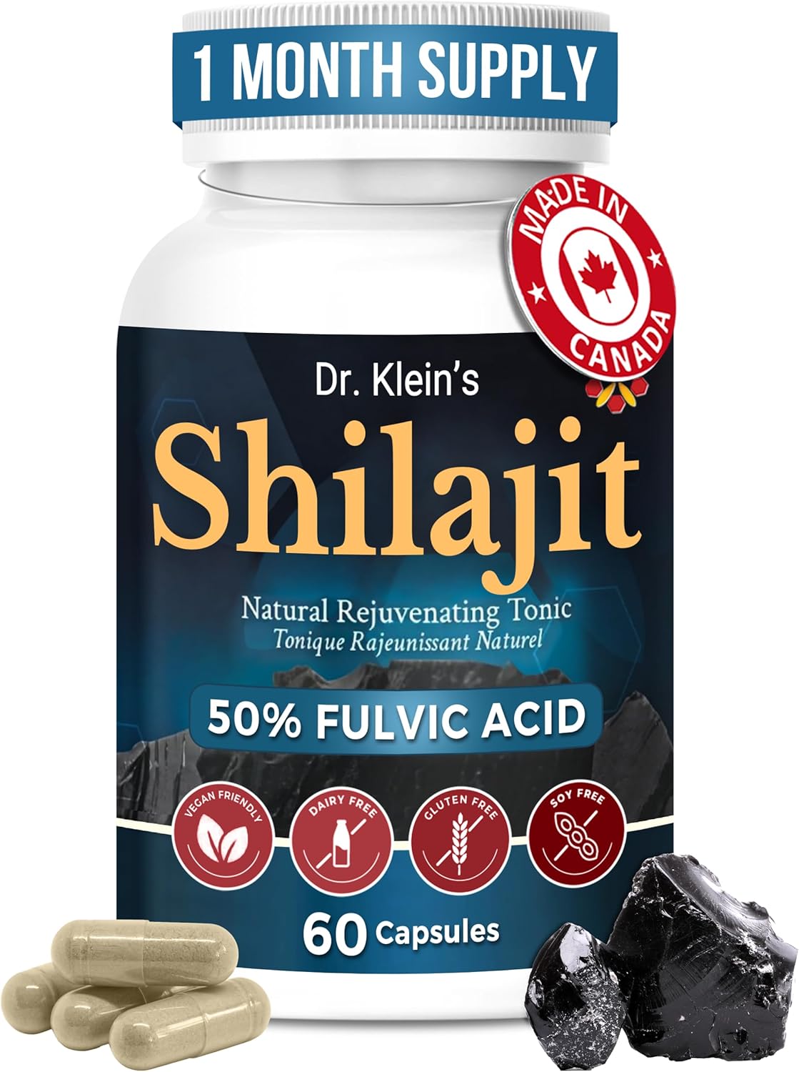 Complement Alimentaire Dr. Klein's- Shilajit  Boost la libido et combat les troubles de l'érection