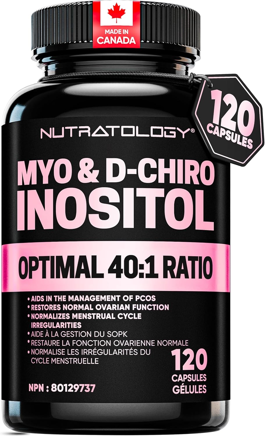 Complement Alimentaire Myo-Inositol & D-Chiro Inositol Capsules – Supplément de SOPK pour femme