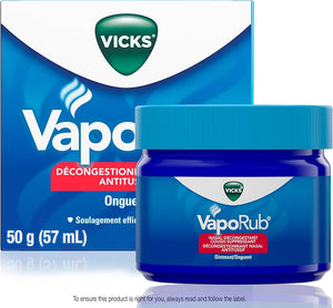 Vicks VapoRub Pommade nasale , soulagement du rhume, des courbatures et des douleurs, pommade pour frotter la poitrine