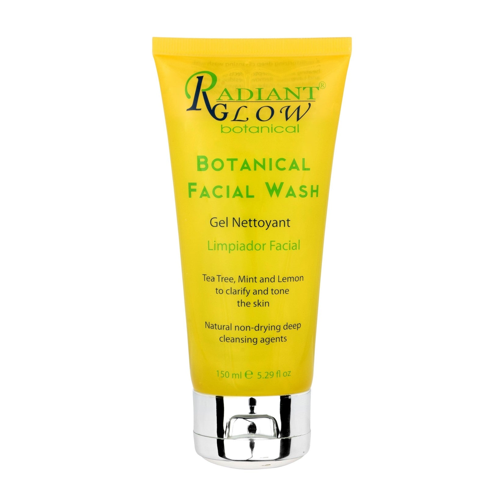Radiant Glow Gel nettoyant pour le visage - Arbre dethé bio, menthe et citron pour clarifier et tonifier la peau
