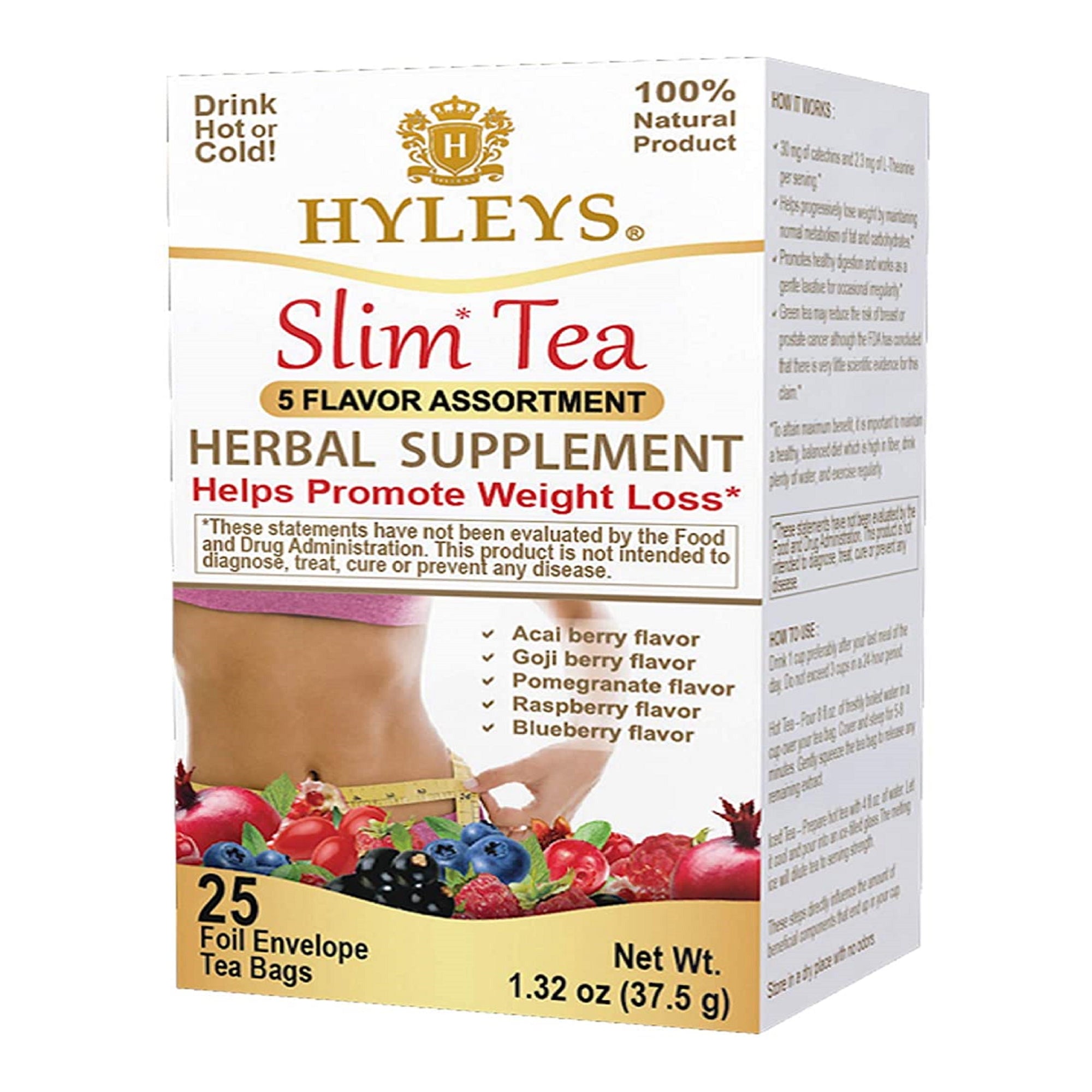 Slim Tea 5 Flavor Assorted Tea -   Weight Loss
