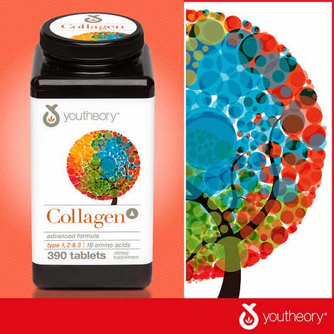 YOUTHEORY Collagène, 390 capsules