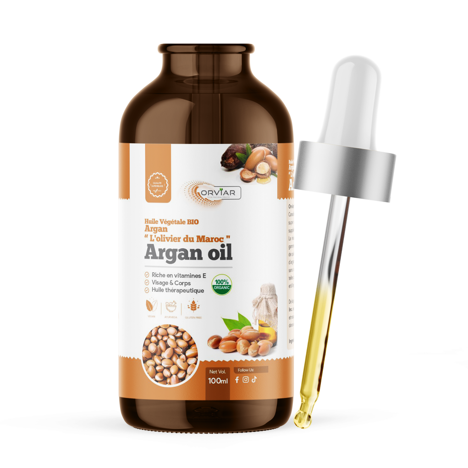 Huile d'argan BIO  - Peau cicatrisante & Infection Acnétique  100 ml