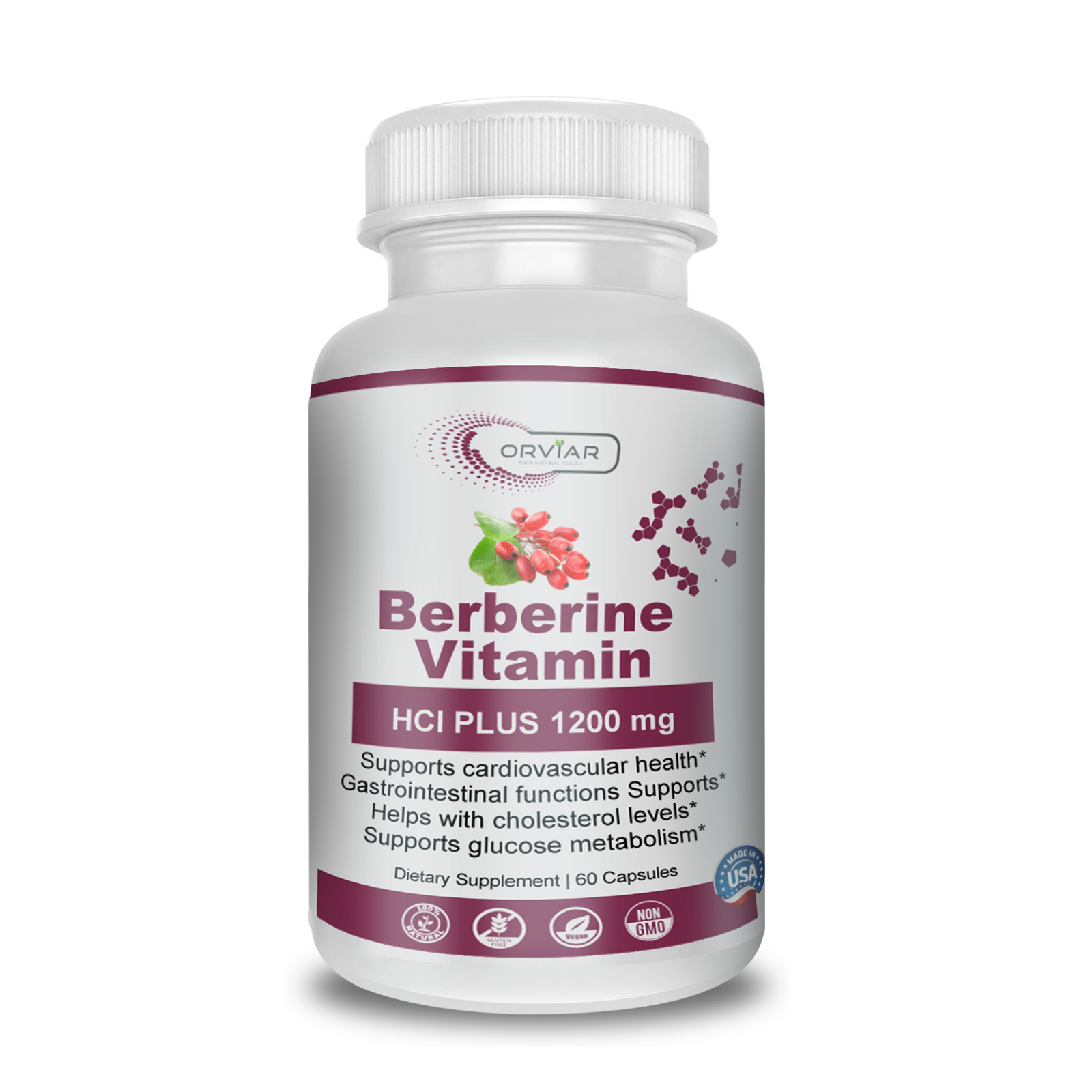 Complément alimentaire - Vitamine Berbérine - HCI PLUS 1200 mg