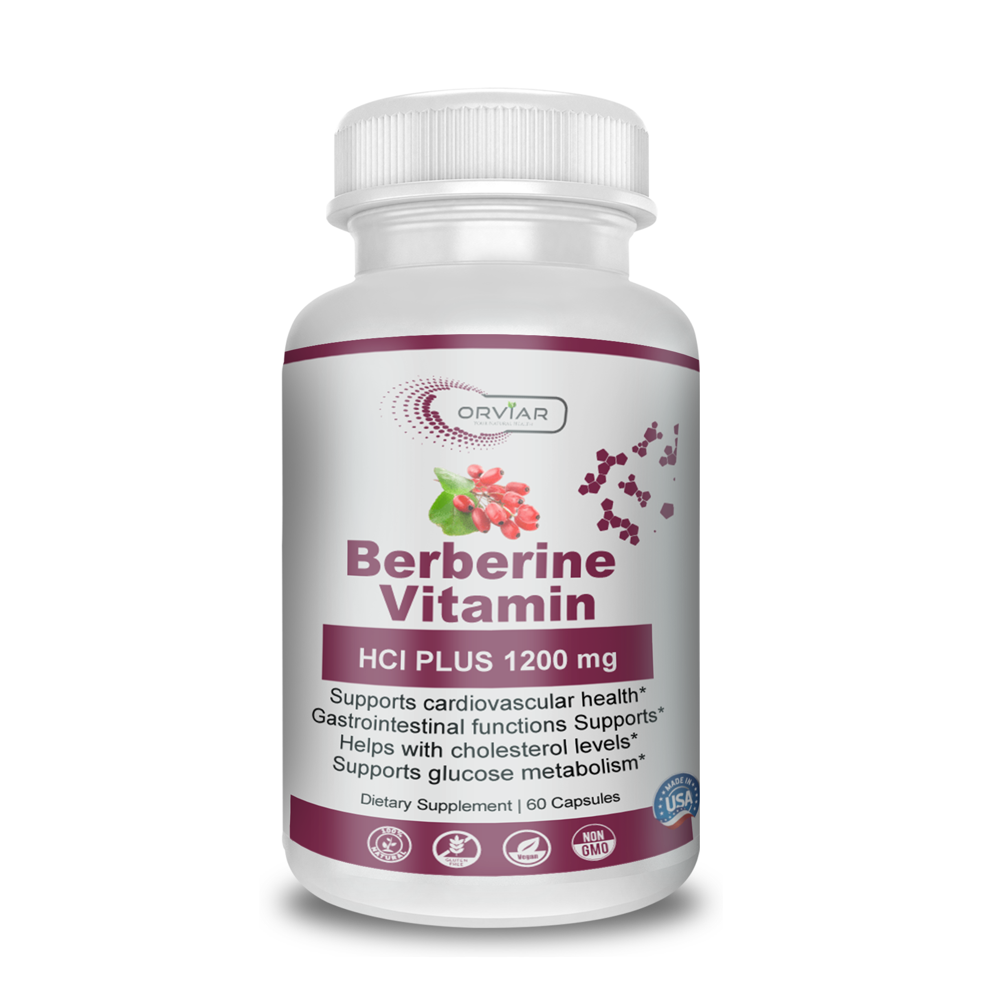 Complément alimentaire - Vitamine Berbérine - HCI PLUS 1200 mg