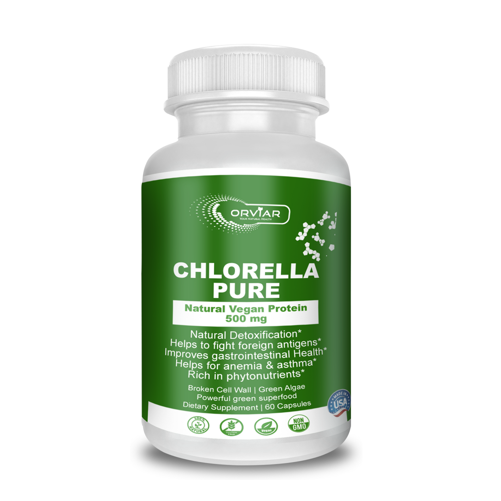Chlorelle Pure  500 MG - détoxification de l'organisme. - ebotanique