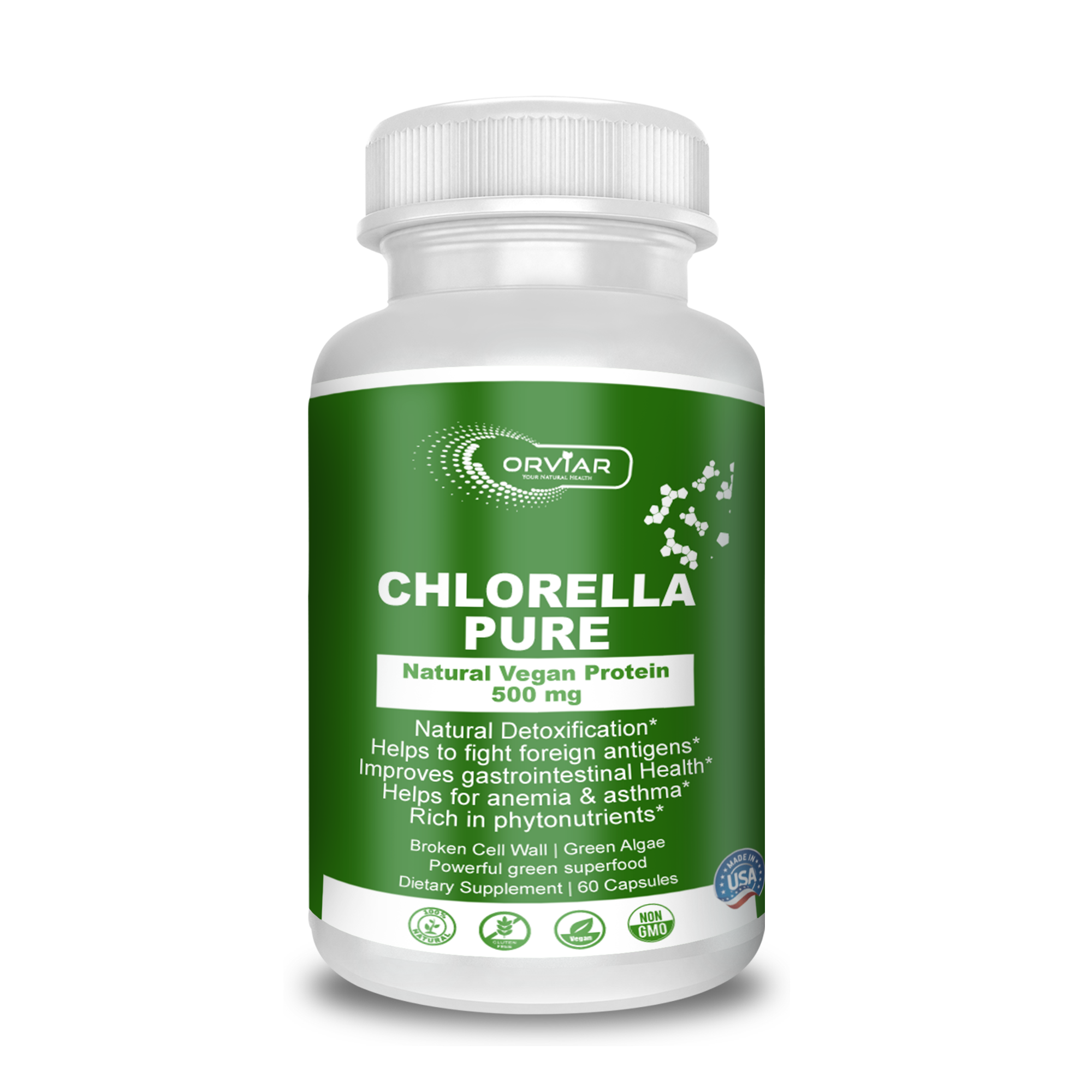 Chlorelle Pure  500 MG - détoxification de l'organisme. - ebotanique