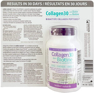 Complément alimentaire - Webber Naturals Collagène 30 avec biotine - 180 comprimés