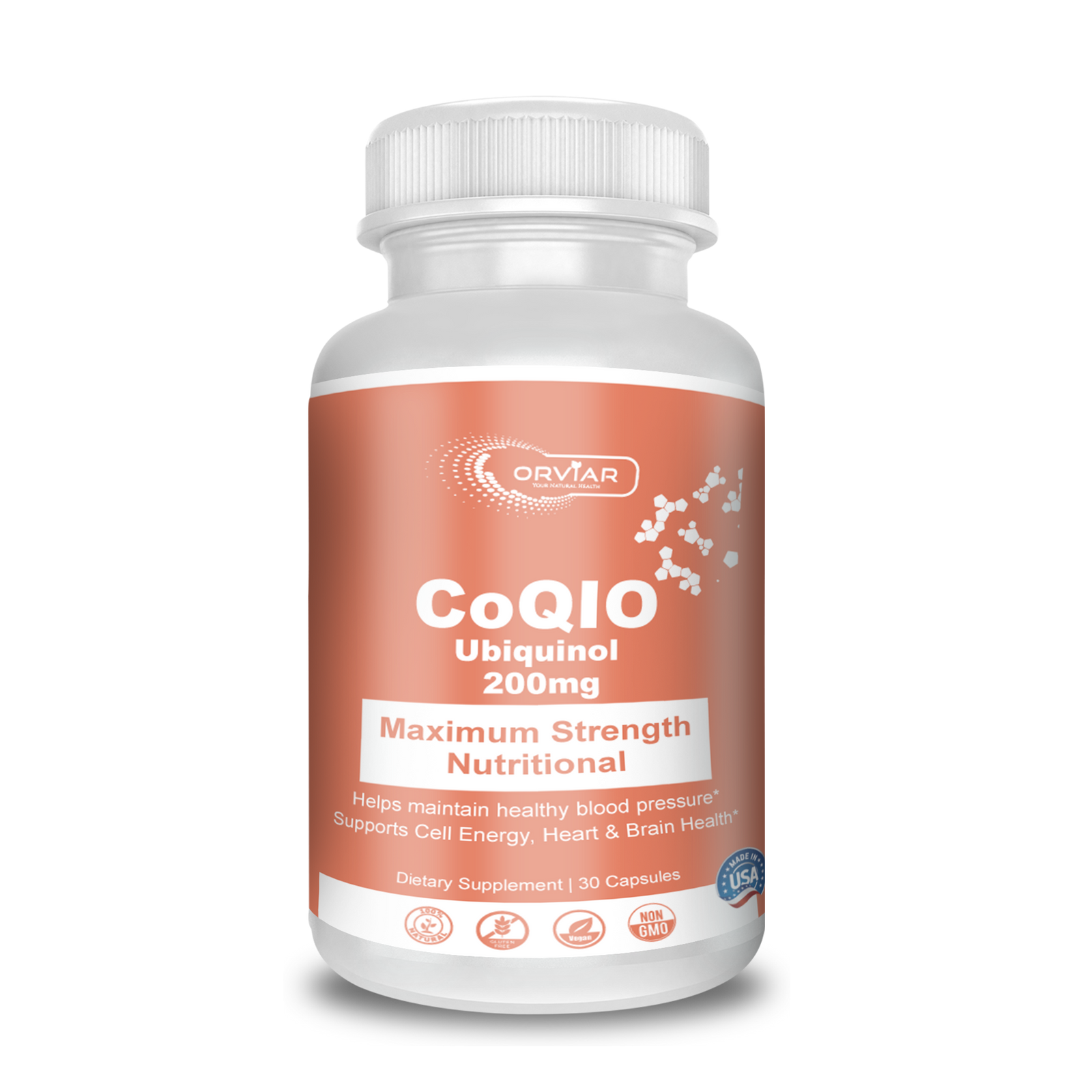 Complement alimentaire |  CoQ10  UBIQUINOL 200mg - Pour faire baisser la tension artérielle.Le coenzyme Q10