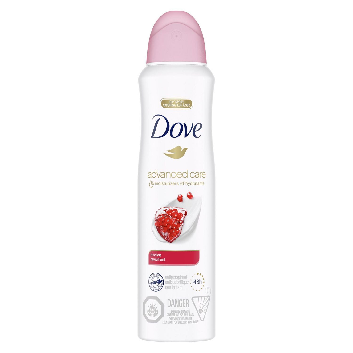 Dove - Déodorant + vaporisateur sec antisudorifique, 107 g