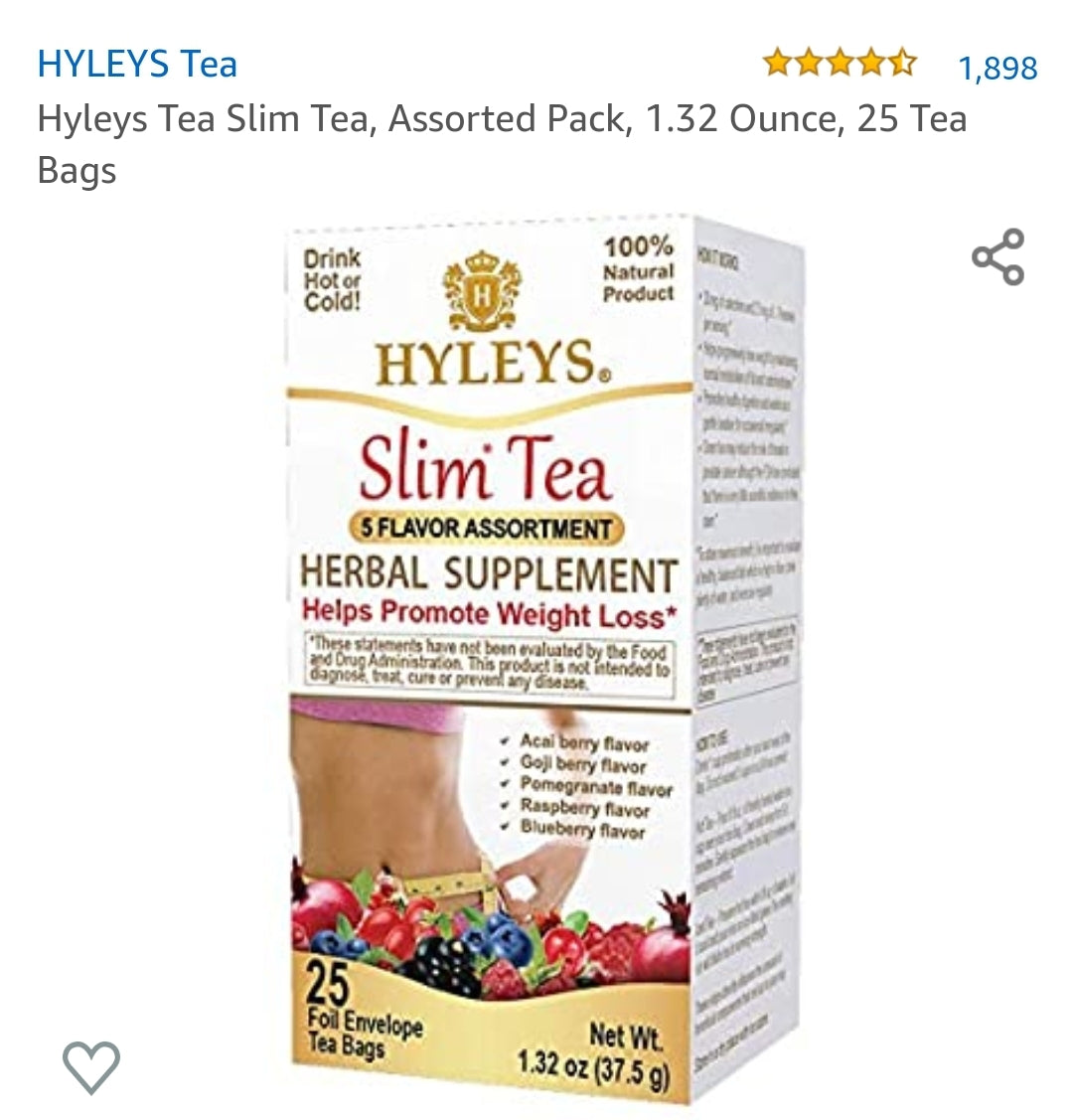 Hyleys Slim Tea 5 Flavor Assorted Tea -   Weight Loss