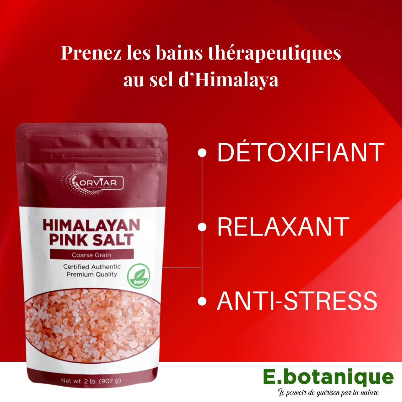 Sel rose de l'Himalaya (gros grain )  - 907 gr