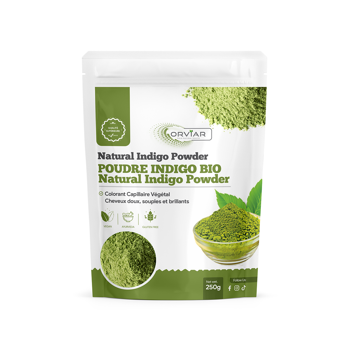 Poudre Indienne Bio Indigo - Coloration Naturelle des cheveux  - ebotanique