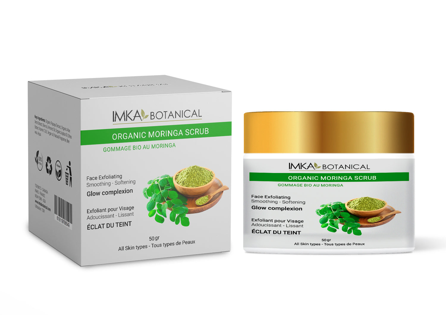 IMKA Botanical -  Gommage Visage Éclat au Moringa Bio Exfoliant - 50 gr