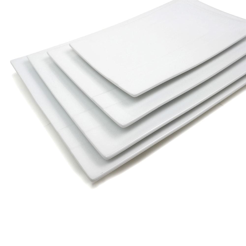 Cuisine - Assiettes Rayées Rectangulaires  4  pièces