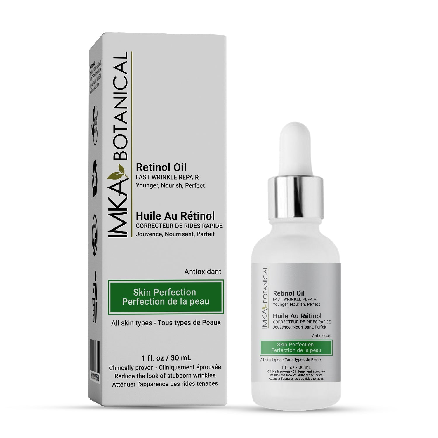 IMKA Botanical Serum au  Retinol  - Réparation rapide du visage endommagé.