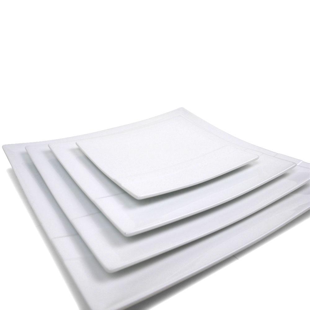 Cuisine - Assiettes Rayées Carrée  4 pièces