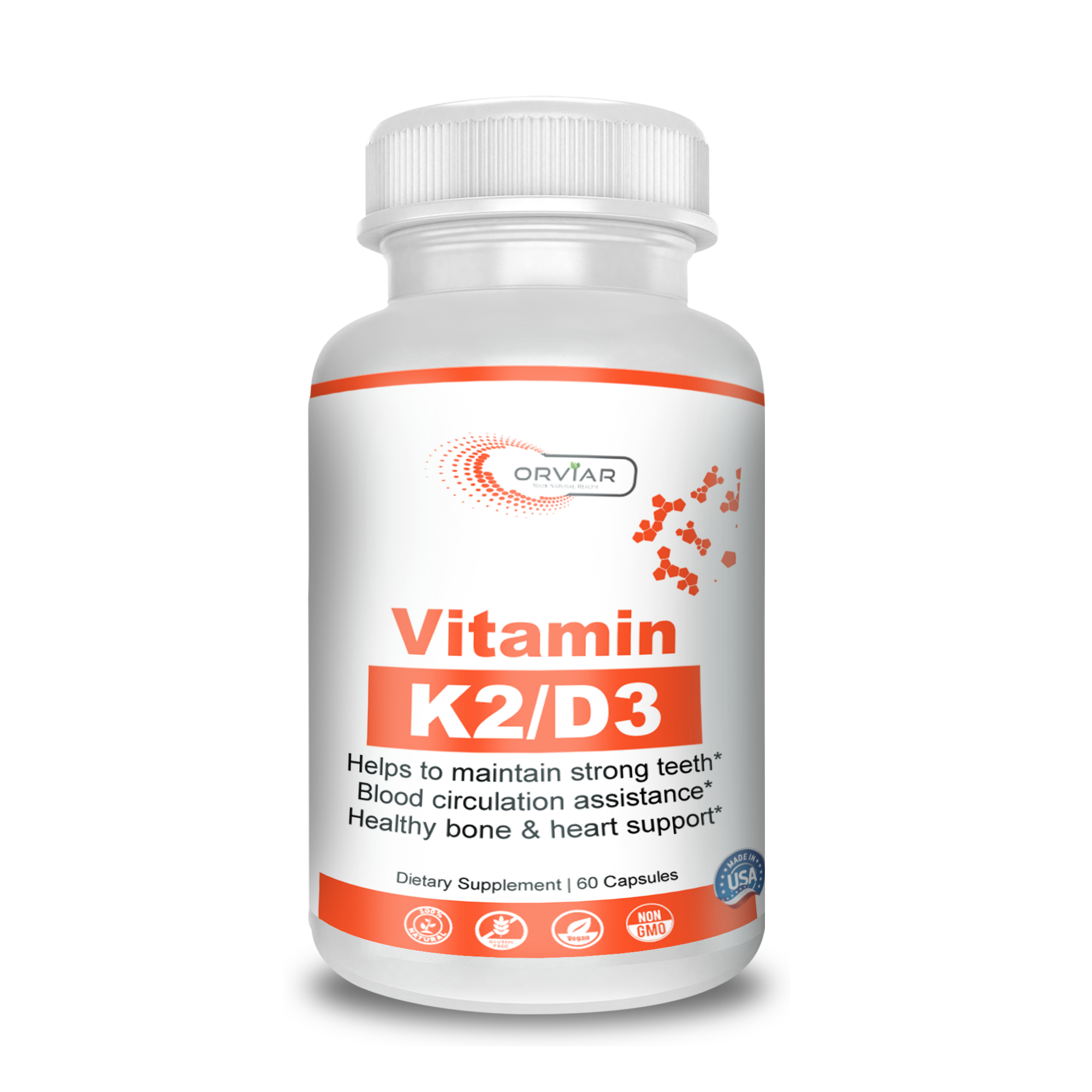 Vitamines K2 / D3 -  Préservation des dents et favorise un taux de calcium normal.