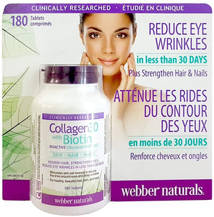 Complément alimentaire - Webber Naturals Collagène 30 avec biotine - 180 comprimés