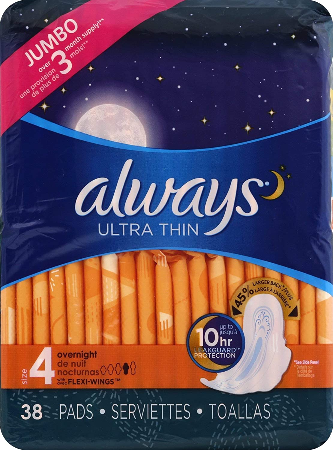Serviette Hygiénique ALWAYS Ultra mince avec Ailettes, Protection maximale  Nuit