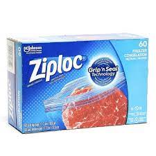 Ziploc  Sacs Moyen pour Congélateur - Aide à préserver la saveur originale. 60 sacs solides