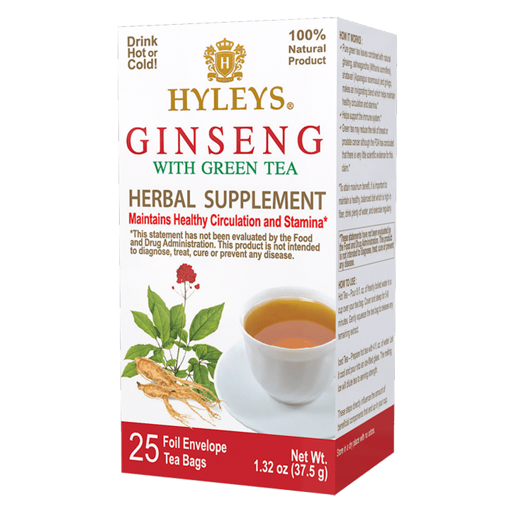 HYLEYS Green Tea with Ginseng -  Maintains Healthy Circu*lation and Stamina*