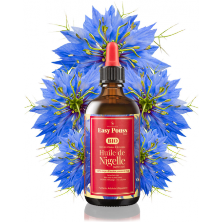Easy Pouss, Huile de Nigelle Bio Easy Pouss | Oméga 3 6 9 pour les cheveux
